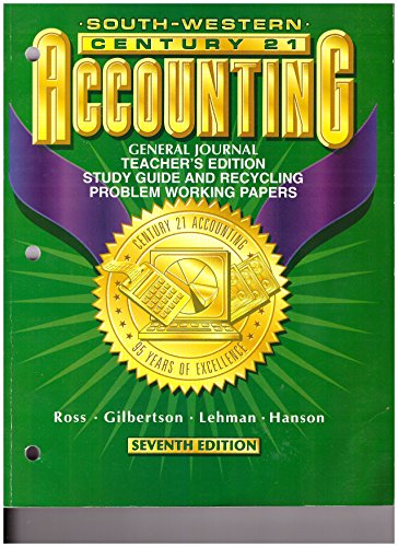south western century 21 accounting general journal teachers edition study guide and recycling problem