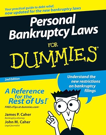 personal bankruptcy laws for dummies 2nd edition caher 0471773808, 978-0471773801
