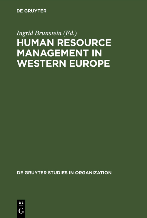 human resource management in western europe 1st edition ingrid brunstein 3110873508, 9783110873504