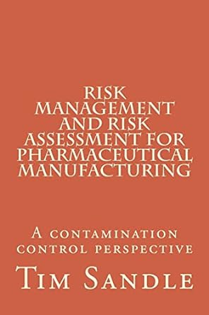 risk management and risk assessment for pharmaceutical manufacturing a contamination control perspective 1st