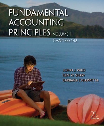 fundamentals of accounting principles volume 1 chapter 1-12 21st edition wild, john, shaw, ken, chiappetta,