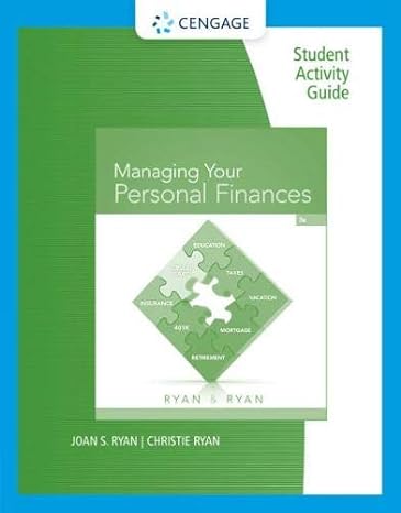 student activity guide managing your personal finances 7th edition joan s. ryan, christie ryan 1305081358,