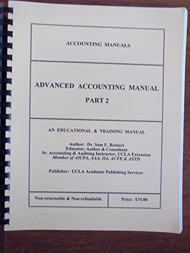 advanced accounting manual part 2 1st edition dr. sam e. boutari 9891801489, 9789891801484