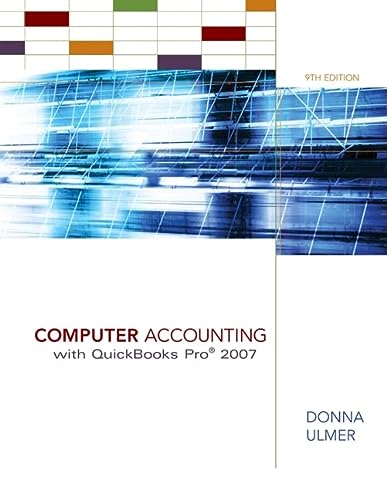 computer accounting with quickbooks pro 2007 9th edition donna ulmer 0073526835, 9780073526836