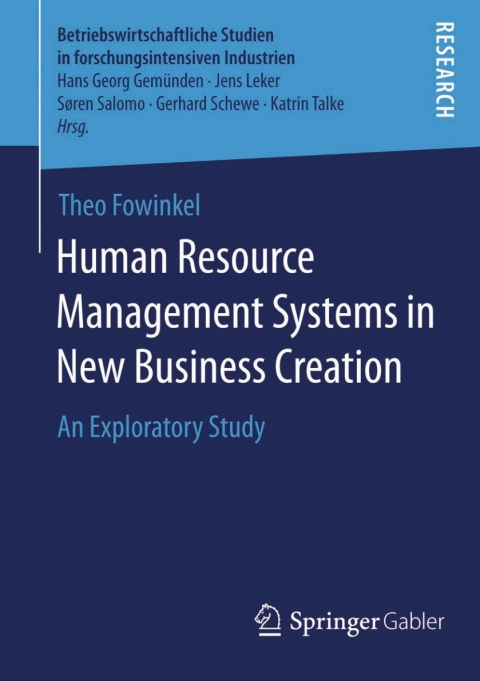 human resource management systems in new business creation 2nd edition theo fowinkel 3658059826, 9783658059828