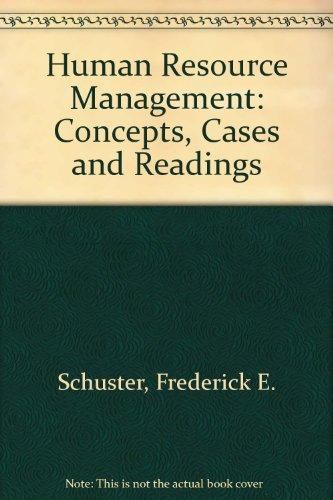 human resource management concepts cases and readings 2nd edition fred e. schuster 0835929485, 9780835929486
