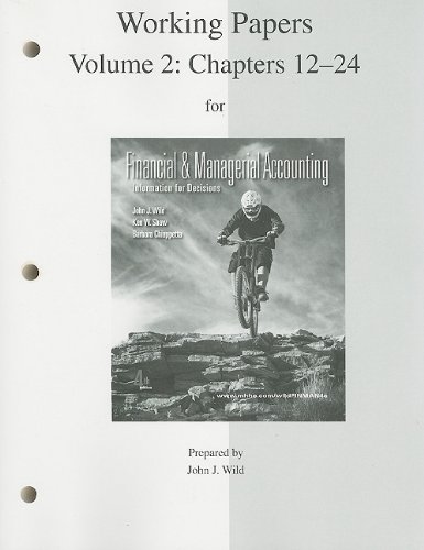 Financial And Management Accounting Working Papers Volume Chapters 12-24