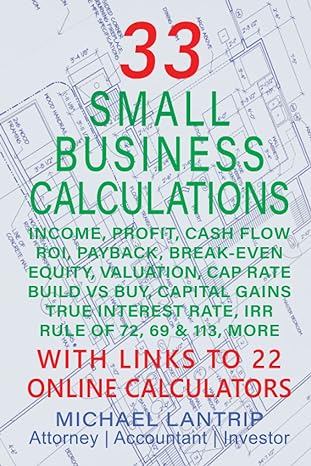 33 small business calculations income profit cash flow roi payback break even equity valuation cap rate build