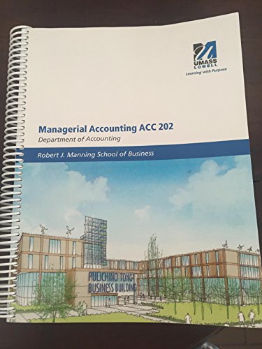 managerial accounting acc 202 department of accounting 15th edition garrison 130811348x, 9781308113487