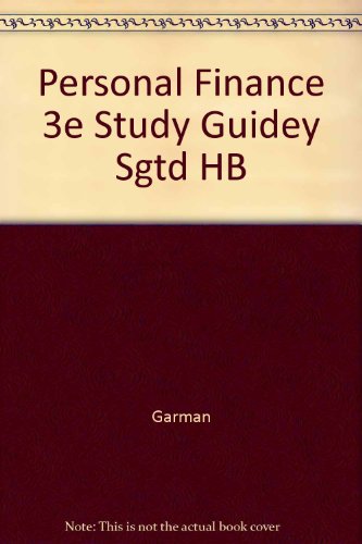 personal finance study guidey sgtd hb 1st edition e. thomas garman 0395573785, 9780395573785