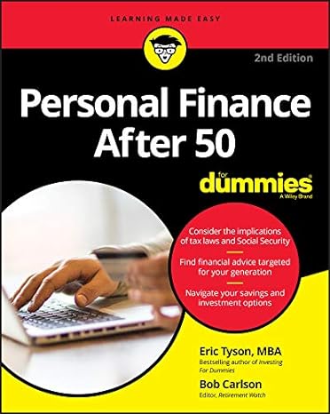 personal finance after 50 for dummies 2nd edition eric tyson, robert c. carlson 1119543630, 978-1119543633