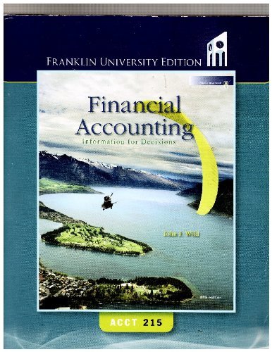 financial accounting information for decisions acct 215 1st edition john j. wild 0077436571, 9780077436575