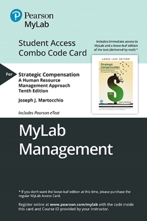 strategic compensation a human resource management approach mylab management with pearson  + print combo
