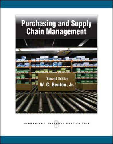 purchasing and supply chain management 2nd edition jr. benton w. c. 0071289135, 9780071289139