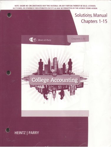 college accounting solutions manual chapters 1-15 21st edition james, robert parry 128505945x, 9781285059457