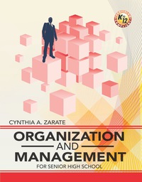 organization and management for senior high school 1st edition cynthia a. zarate 9879719804741