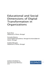 educational and social dimensions of digital transformation in organizations 1st edition paula peres