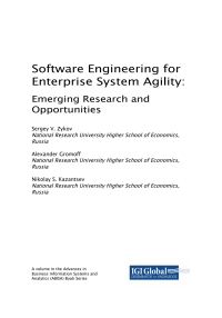 software engineering for enterprise system agility emerging research and opportunities 1st edition sergey v.
