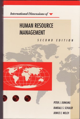 international dimensions of human resource management 2nd edition peter j. dowling, randall s. schuler,