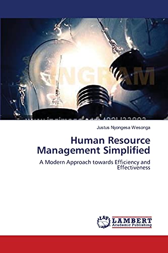 human resource management simplified a modern approach towards efficiency and effectiveness 1st edition
