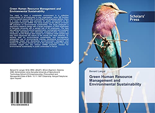 green human resource management and environmental sustainability 1st edition langat, benard 3659844497,
