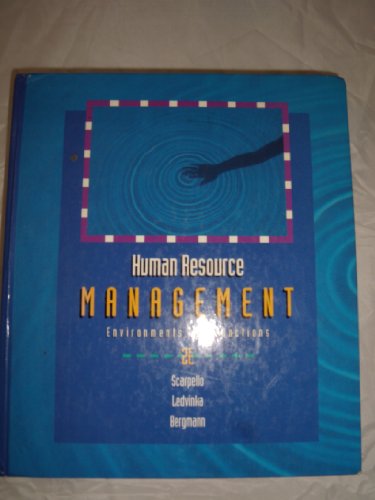 human resource management environments and functions 1st edition scarpello, vida gulbinas, ledvinka, james,