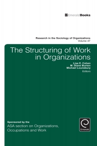 the structuring of work in organizations 1st edition lisa cohen 1786354365, 1786354357, 9781786354365,