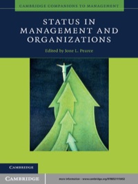 status in management and organizations 1st edition jone l. pearce 0521115450, 0511852797, 9780521115452,
