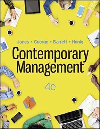 contemporary management 4th edition gareth r. jones 1743762151, 9781743762158