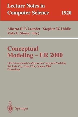 conceptual modeling er 2000 19th international conference on conceptual modeling salt lake city utah usa