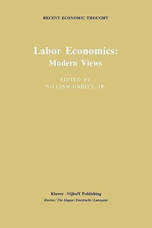 labor economics modern views 1st edition william alexander darity jr. 940108985x, 978-9401089852