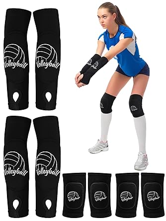 yahenda 8 pcs volleyball accessories include knee pads arm sleeves training equipment and wrist guard 