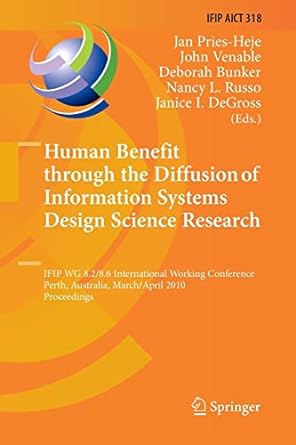 human benefit through the diffusion of information systems design science research 2010 1st edition jan