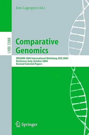 comparative genomics 2004 1st edition jens lagergren 3540244557, 978-3540244554