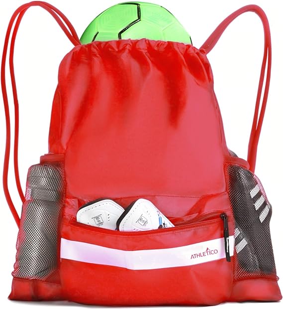 athletico drawstring volleyball bag backpack for boys girls can also carry basketball or soccer  athletico
