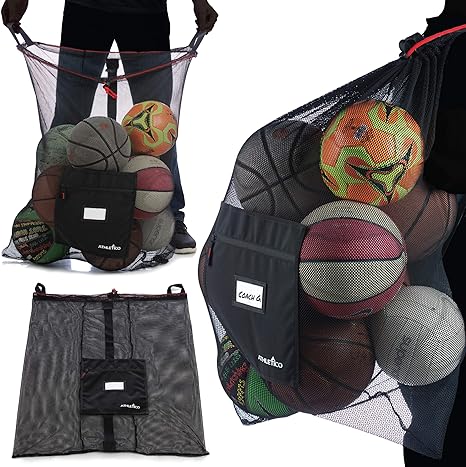 athletico extra large ball bag mesh soccer hold equipment for sports including basketball volleyball etc 
