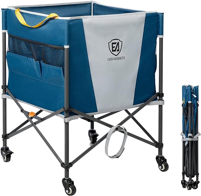 ever advanced rolling ball storage cart with lockable wheels 33 x 22 8in collapsible garage sports  ever