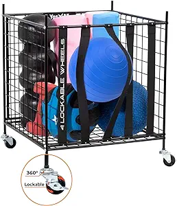 yes4all rolling ball cart storage with lockable wheels volleyball basketball holder toy  ‎yes4all b0ckt6rtm2