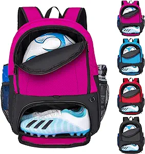 rudmox soccer ball bag backpack for basketball volleyball with cleat shoes and ball compartment laptop 