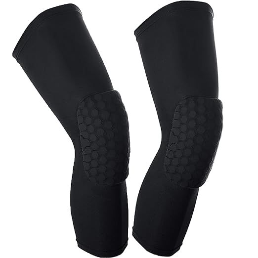 bopean padded knee sleeve 2pcs sleeves for basketball volleyball football baseball cycling large  bopean
