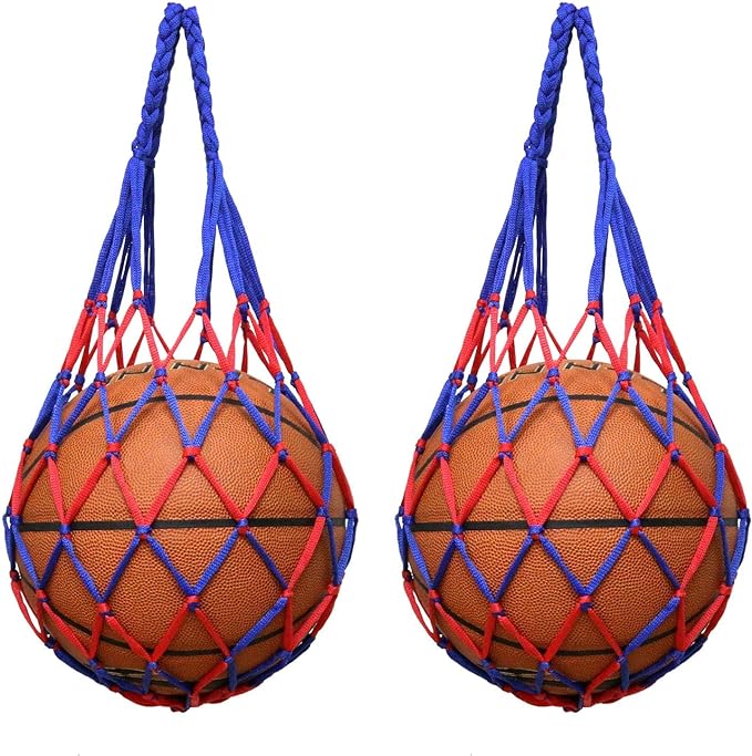 fengxiaomin 2pcs basketball net bags portable multifunctional ball net bags for volleyball basketball etc 
