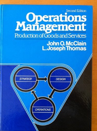 operations management production of goods and services 2nd edition john o mcclain 0136376207, 9780136376200