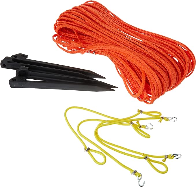 park and sun sports outdoor volleyball boundary poly cord rope with ground stakes  ‎park & sun sports