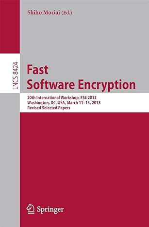 fast software encryption 20th international workshop fse 2013 1st edition shiho moriai 3662439328,