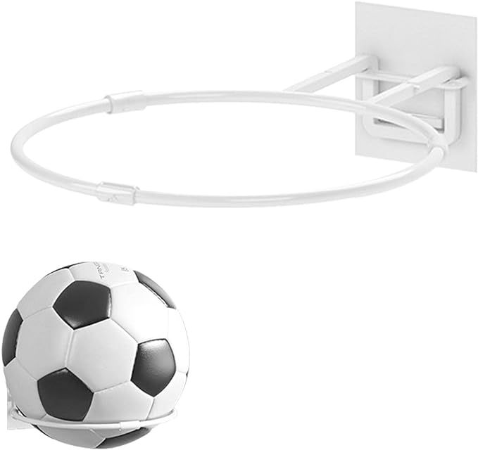 uwariloy wall mount ball holder carbon steel for basketball volleyball rugby soccer white  uwariloy b0b65frcb5