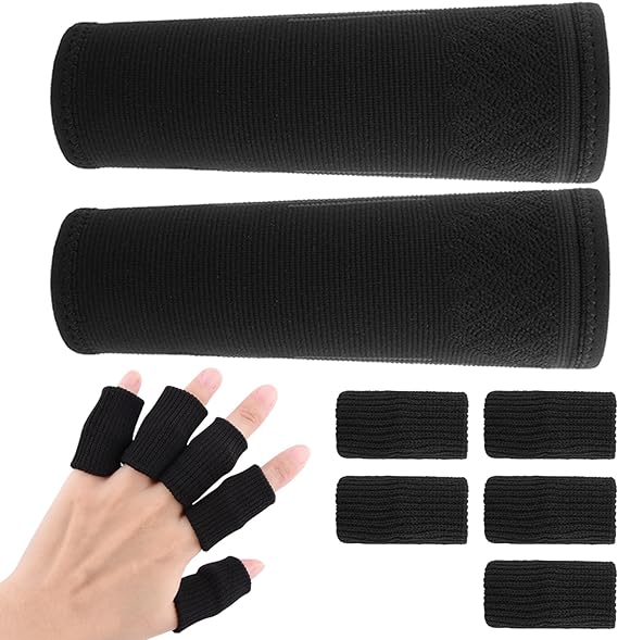 mofuca volleyball arm sleeves compression sports forearm with finger cot  mofuca b0c6m8rntx