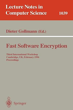 fast software encryption third international workshop cambridge uk 1996 1st edition dieter gollmann