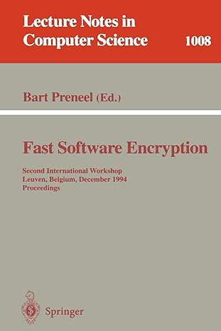 fast software encryption second international workshop leuven belgium 1994 1st edition bart preneel