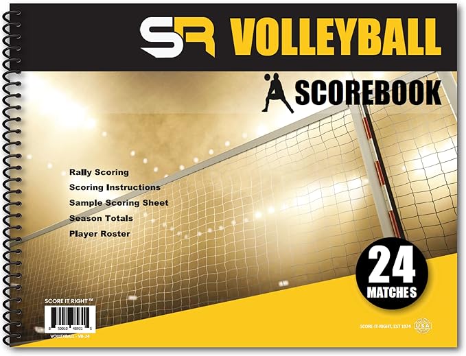 score it right volleyball scorebook 24 match with season totals and team roster sheet  ‎score it right