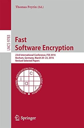 fast software encryption 23rd international conference fse 2016 1st edition thomas peyrin 3662529920,